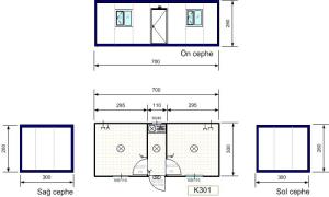 İki Odalı Çay Ocaklı Konteyner K301 -3A PREFABRİK