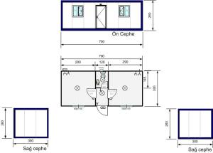 İki Odalı WC li Konteyner K302- 3A Prefabrik