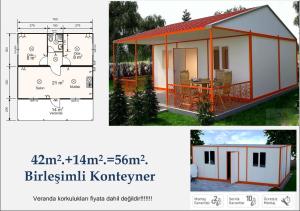 Dört Odalı Yaşam Konteyner Evleri-56m2.