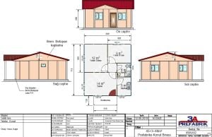 Tek Katlı Prefabrik Ev 48m2.- 3A Prefabrik