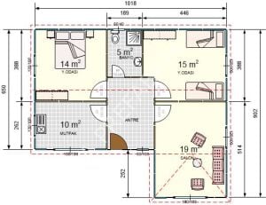 Tek Katlı Prefabrik Ev 72m2.- 3A Prefabrik