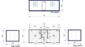 21m2. Sandviç Panel Yaşam Konteyneri K305 Evye'li