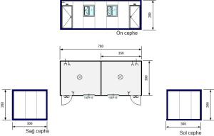 İki Odalı Konteyner K201 - 3A Prefabrik