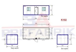 21m2. Tek Odalı Konteyner-K102