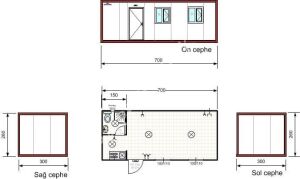 Tek Odalı WC Duşlu Evyeli Yaşam Konteyneri -K204