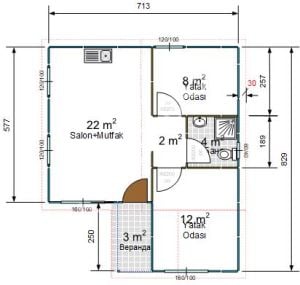 Prefabrik Ev 52m2. -3A Prefabrik