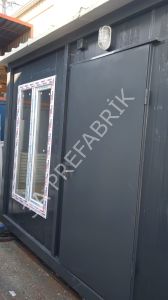 21m2. Beşik Çatılı Ev Konteyner Antrasit Renk