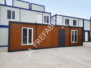 Düz Çatılı  Ahşap Desenli Yaşam Konteyneri-27m2.