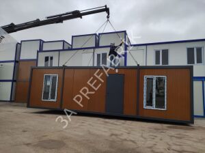Düz Çatılı  Ahşap Desenli Yaşam Konteyneri-27m2.
