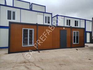 Düz Çatılı  Ahşap Desenli Yaşam Konteyneri-27m2.