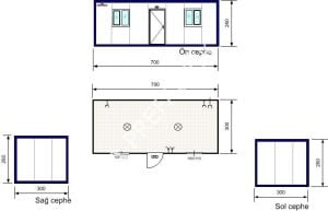 21m2. SIFIR İMALATTAN TESLİM ŞANTİYE KONTEYNER-K102