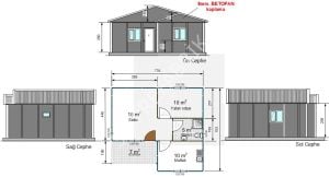 Tek Katlı Prefabrik Ev 52m2.-3A PREFABRİK
