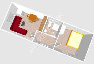 Çatılı  Ahşap Desenli Yaşam Konteyneri-27m2.