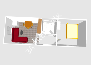 Çatılı  Ahşap Desenli Yaşam Konteyneri-27m2.