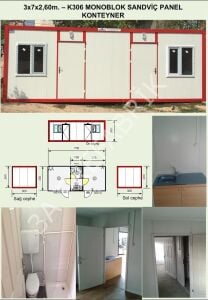 İki Odalı WC Duşlu Evyeli Konteyner K306