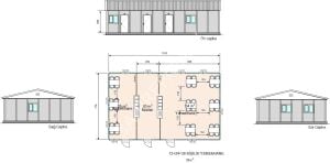 Prefabrike Yemekhane Şantiye Binası-99m2- 3A PREFABRİK