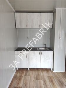 Düz Çatılı Beyaz Gövdeli Bağ Bahçeye Konteyner-27m2.