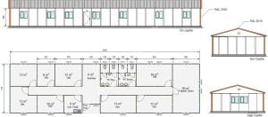 Tek Katlı Prefabrik Ofis Binası 189m2.- 3A Prefabrik