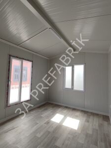 Uygun Fiyata Beşik Çatılı Konteyner 27m2.-3A Prefabrik
