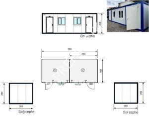 İki Odalı  Konteyner K201- 3A Prefabrik