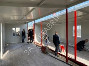 Kantin Yemekhane Konteyneri 60m2. Beşik Çatılı- 3A Prefabrik