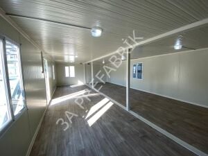 Kantin Yemekhane Konteyneri 60m2. Beşik Çatılı- 3A Prefabrik