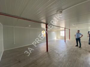Kantin Yemekhane Konteyneri 60m2. Beşik Çatılı- 3A Prefabrik