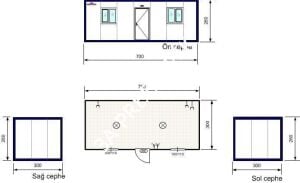 Tek Odalı Sakarya  Kaynaklı  Konteyner -3A PREFABRİK