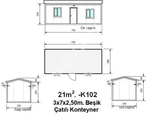 BEŞİK ÇATILI KONTEYNER - 3A PREFABRİK (K102)