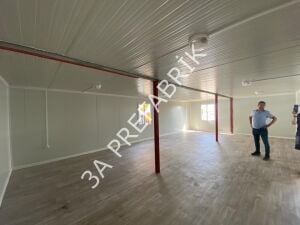 Kantin Yemekhane Konteyneri Beşik Çatılı- 3A Prefabrik-60m2.