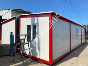Kantin Yemekhane Konteyneri Beşik Çatılı- 3A Prefabrik-60m2.