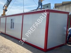 Kantin Yemekhane Konteyneri Beşik Çatılı- 3A Prefabrik-60m2.