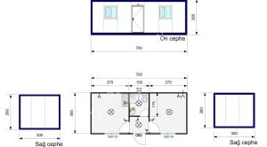 İki odalı WC'li Şantiye Yakam Konteyneri K305